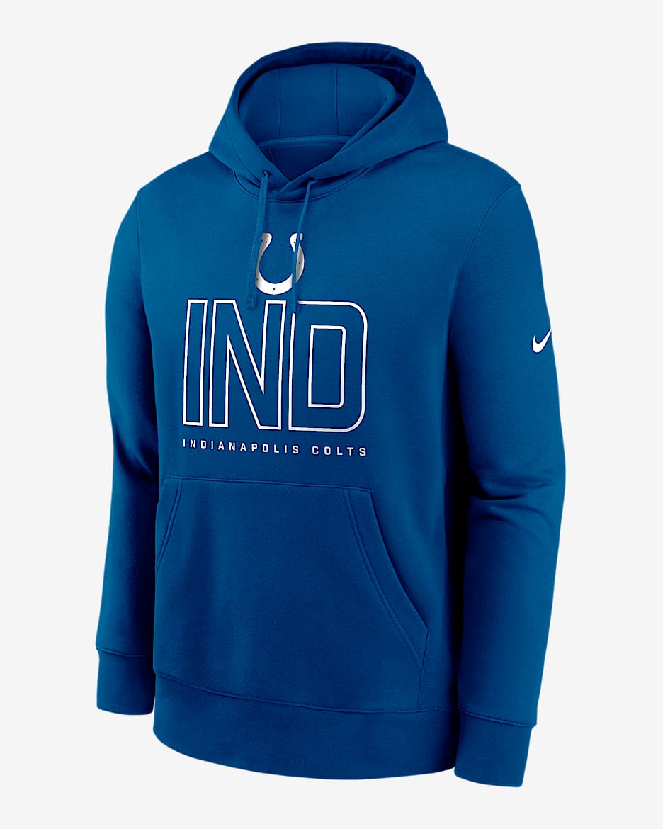 【Nike】Indianapolis Colts Club Men's Nike NFL Pullover Crew Men's Nike Heather Gray Indianapolis Colts 40th Anniversary